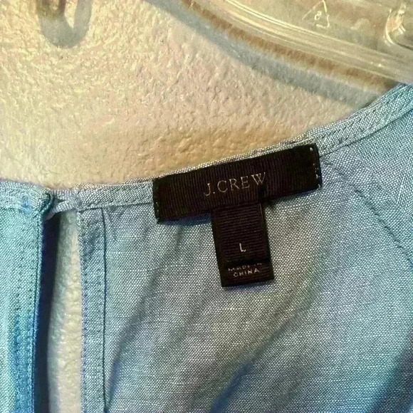 J. Crew Linen/Cotton Blend Scalloped Sleeve Romper Size Large - Picture 6 of 6